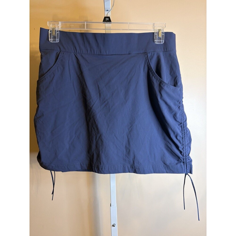 Women Columbia Omni Shield Navy Blue Cinch Side Golf Tennis Skort L - Picture 2 of 12